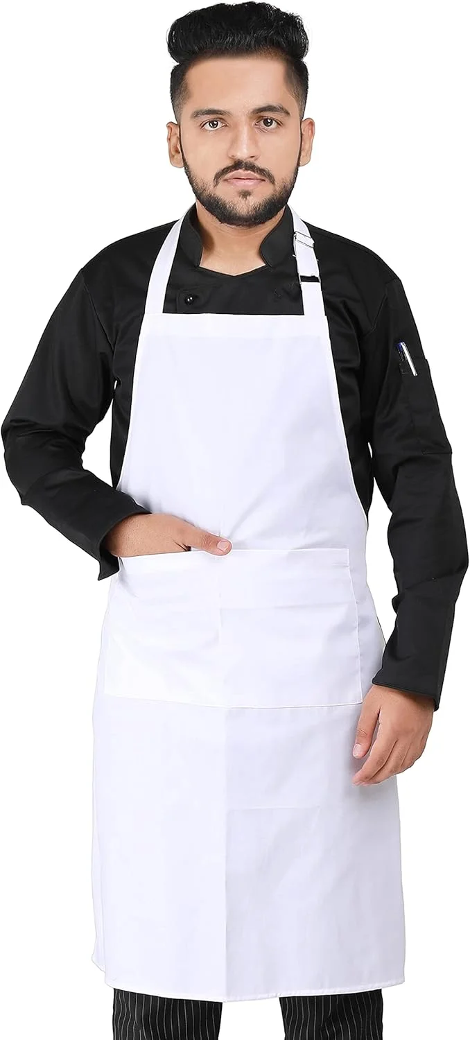 پیش بند آشپزخانه YANEK | پیش بند قابل تنظیم آشپزخانه و آشپزی یونی‌سکس با جیب | مناسب برای خانه، رستوران، کافه