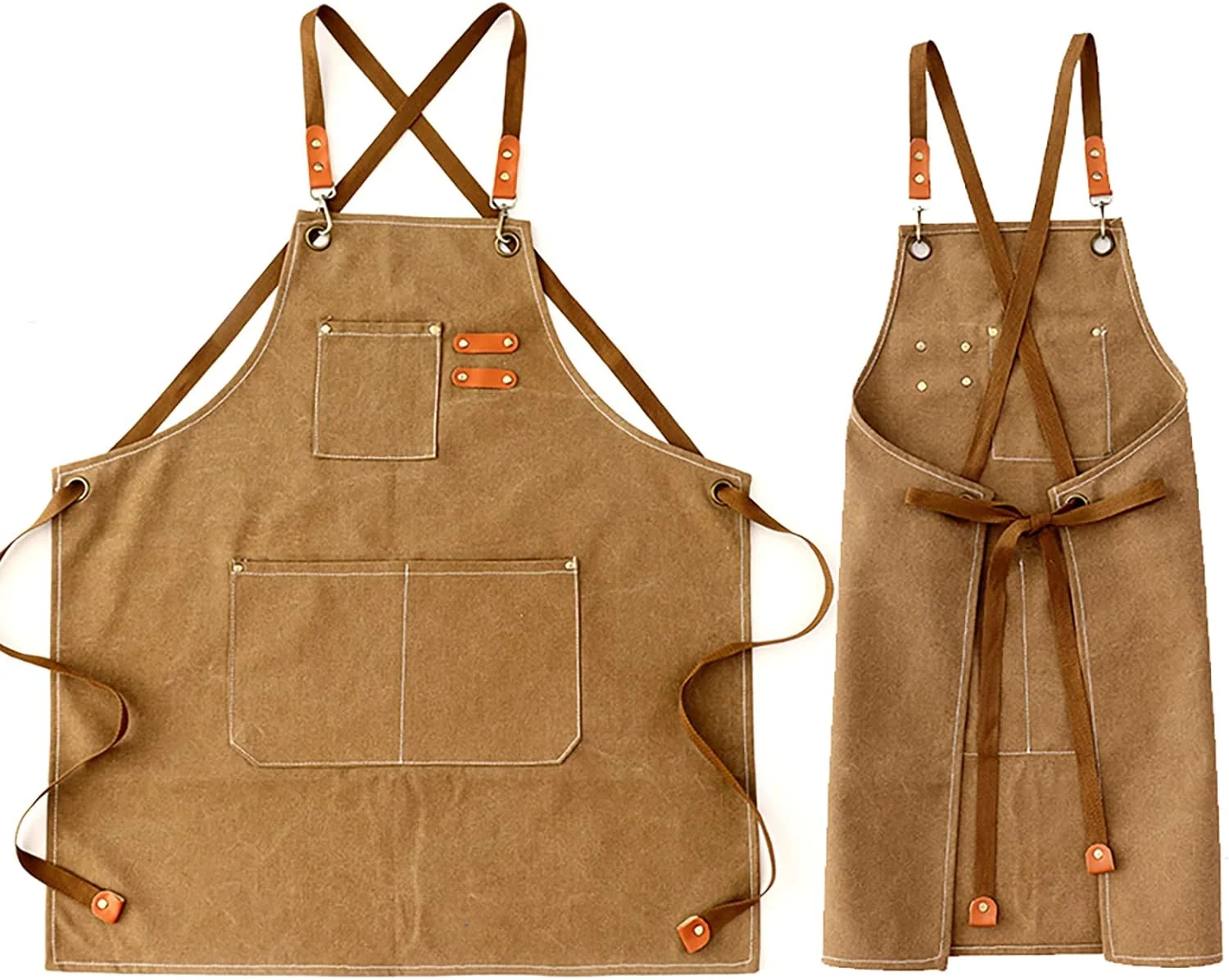 پیش بند آشپزی WOOVEEWIND، پیش بند ضربدری کتان با جیب برای زنان و مردان، بند قابل تنظیم و پیش بند جیب بزرگ، پیش بند آشپزی و پخت و پز آشپزخانه