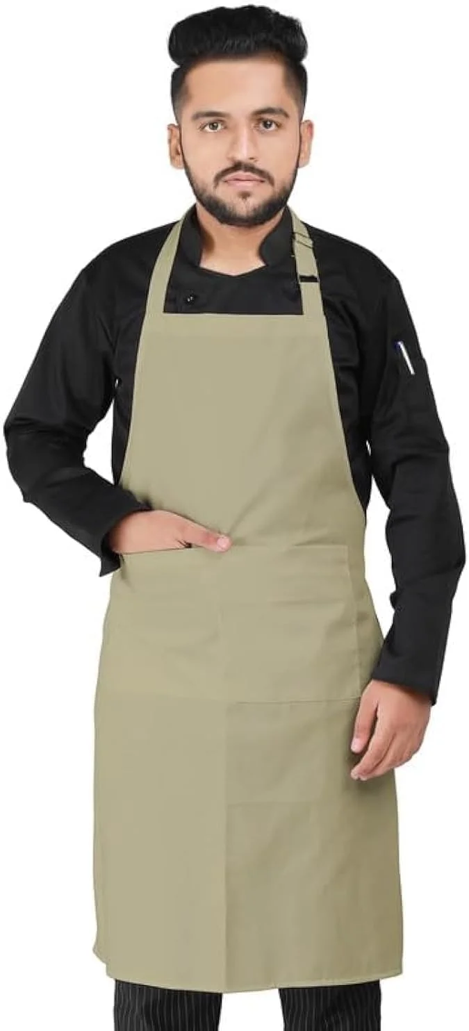 پیش بند آشپزخانه بلند YANEK | مناسب برای آقایان و بانوان | پیش بند قابل تنظیم آشپزی با جیب و سگک قابل تنظیم | برای خانه، رستوران، کافه، هتل، نانوایی، سالن پیش بند آشپزخانه بلند YANEK | مناسب برای آقایان و بانوان | پیش بند قابل تنظیم آشپزی با جیب و سگک قابل تنظیم | برای خانه، رستوران، کافه، هتل، نانوایی، سالن