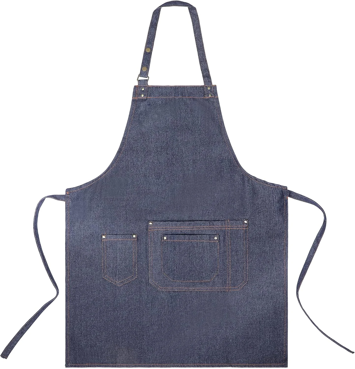 پیش بند بلند آشپزی جین YANEK، مناسب برای آقایان و بانوان، دارای جیب | پیش بند نخی باریستا برای منزل، آشپزخانه، باربیکیو، کافی شاپ | سه جیب، بند قابل تنظیم با پرچ پیش بند بلند آشپزی جین YANEK، مناسب برای آقایان و بانوان، دارای جیب | پیش بند نخی باریستا برای منزل، آشپزخانه، باربیکیو، کافی شاپ | سه جیب، بند قابل تنظیم با پرچ