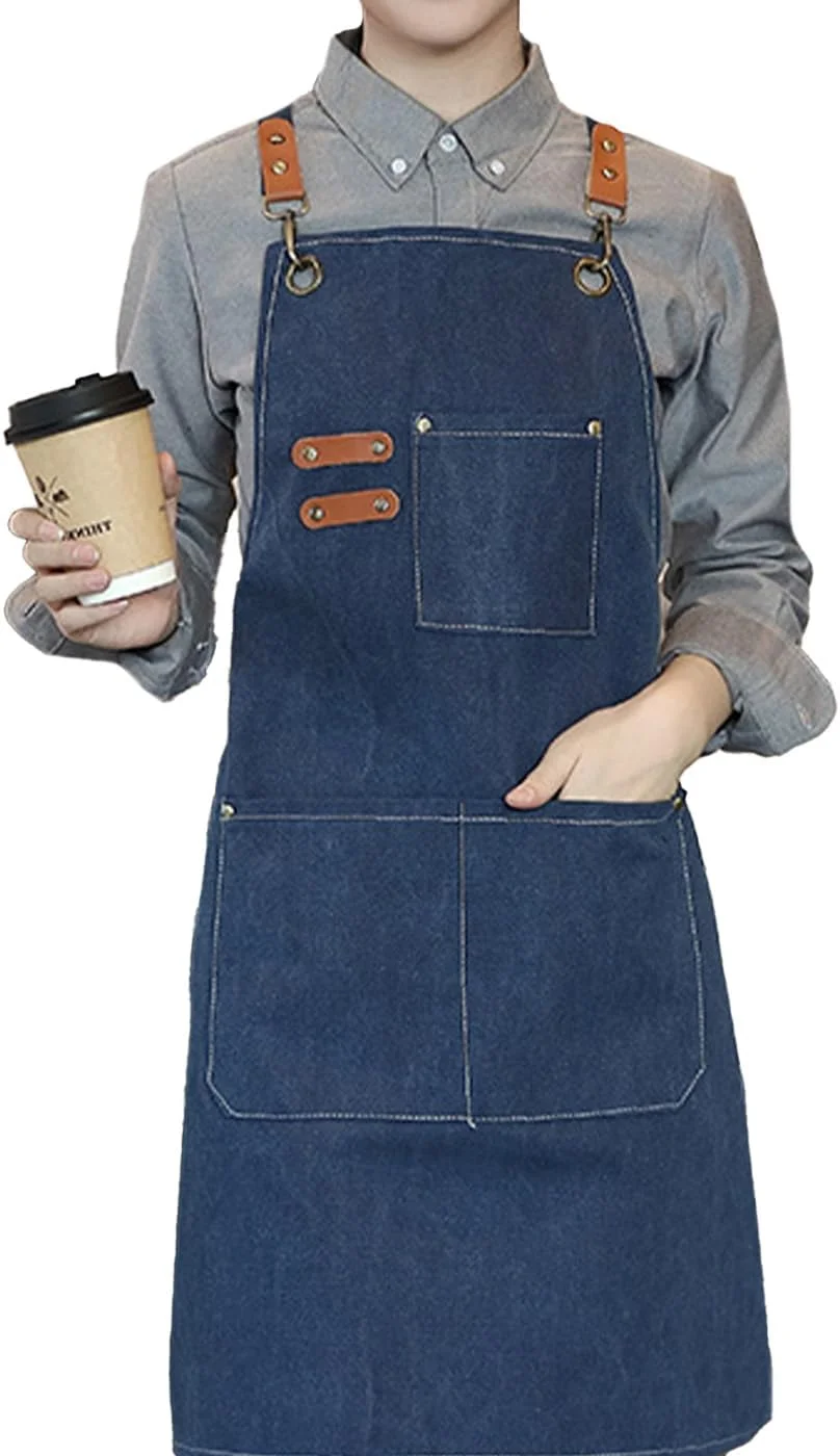 پیشبند بوم قابل تنظیم YumLock با بند گردن، مقاوم در برابر آب، مقاوم در برابر چروک، لباس کار نرم و بادوام پیشبند بوم قابل تنظیم YumLock با بند گردن، مقاوم در برابر آب، مقاوم در برابر چروک، لباس کار نرم و بادوام