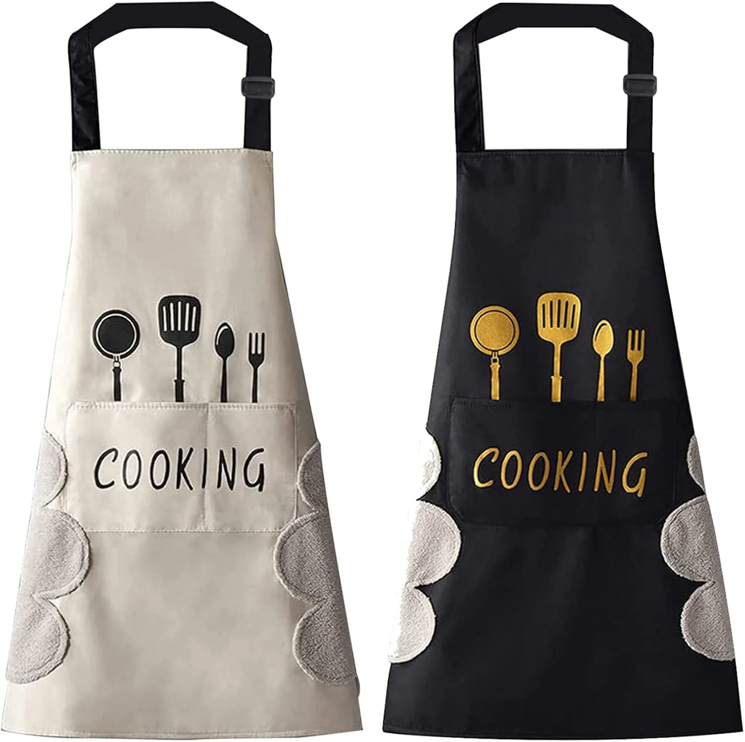 پیشبند آشپزخانه یوروشی، بسته 2 عددی، دارای جیب، مناسب برای زنان و مردان، ضد آب، دارای دستمال خشک کن، پیشبند برای پخت و پز، نقاشی، کارهای خانه، هدیه برای خانه نویی و تعطیلات - سایز بزرگ - مشکی پیشبند آشپزخانه یوروشی، بسته 2 عددی، دارای جیب، مناسب برای زنان و مردان، ضد آب، دارای دستمال خشک کن، پیشبند برای پخت و پز، نقاشی، کارهای خانه، هدیه برای خانه نویی و تعطیلات - سایز بزرگ - مشکی