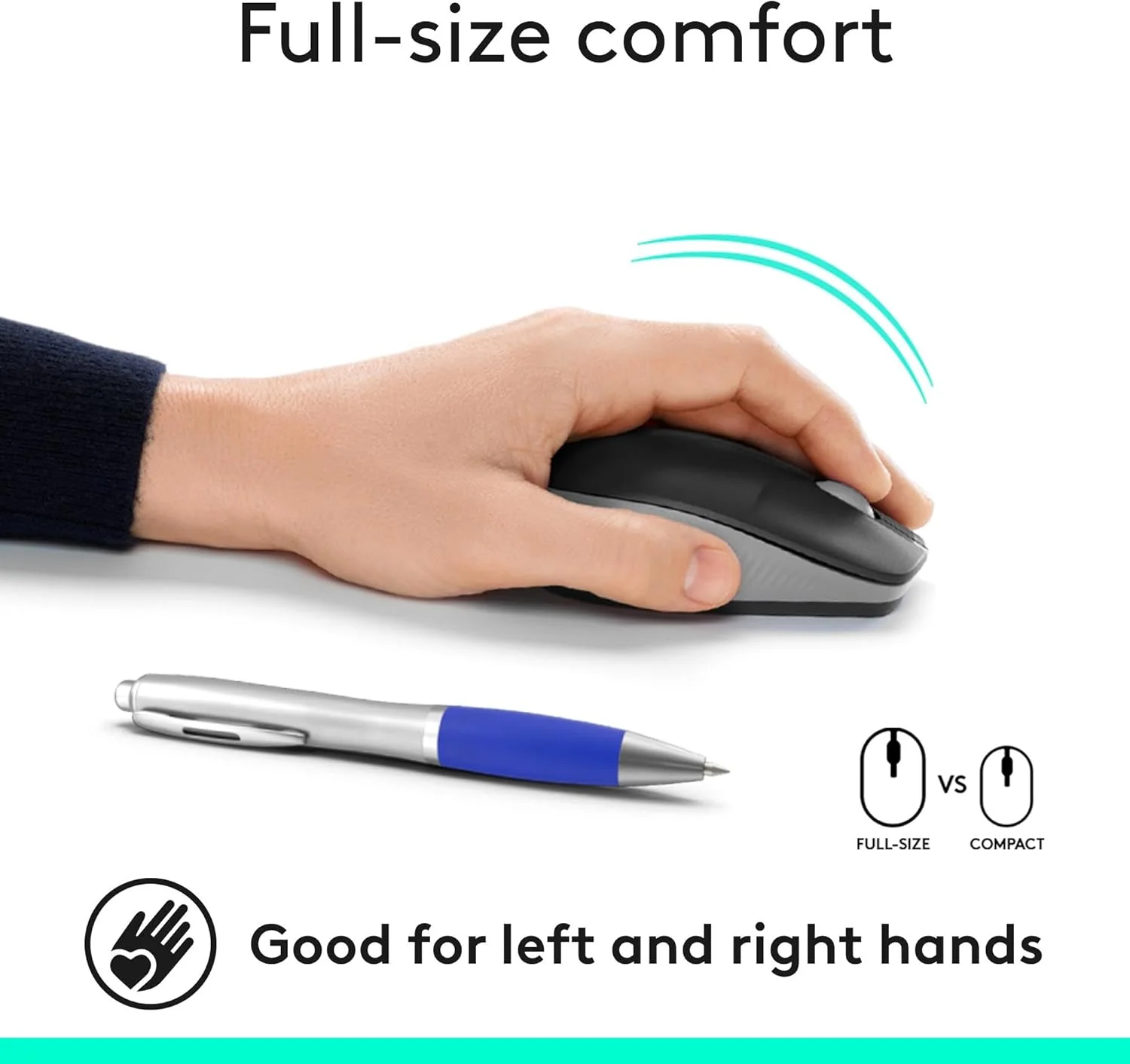 ماوس بی سیم لاجیتک M190، طراحی منحنی دو طرفه با اندازه کامل، باتری 18 ماهه با حالت صرفه جویی در مصرف انرژی، کنترل دقیق مکان نما و پیمایش، چرخ اسکرول پهن، دکمه های قاشقی - مشکی/خاکستری متوسط ماوس بی سیم لاجیتک M190، طراحی منحنی دو طرفه با اندازه کامل، باتری 18 ماهه با حالت صرفه جویی در مصرف انرژی، کنترل دقیق مکان نما و پیمایش، چرخ اسکرول پهن، دکمه های قاشقی - مشکی/خاکستری متوسط