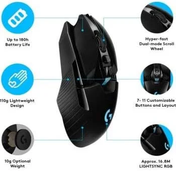 ماوس گیمینگ بیسیم Logitech G903 LIGHTSPEED، سنسور 25K Hero، 12000 DPI، RGB، سبک وزن، 7 تا 11 دکمه قابل برنامهریزی، عمر باتری طولانی، سازگار با PC / Mac - مشکی ماوس گیمینگ بیسیم Logitech G903 LIGHTSPEED، سنسور 25K Hero، 12000 DPI، RGB، سبک وزن، 7 تا 11 دکمه قابل برنامهریزی، عمر باتری طولانی، سازگار با PC / Mac - مشکی