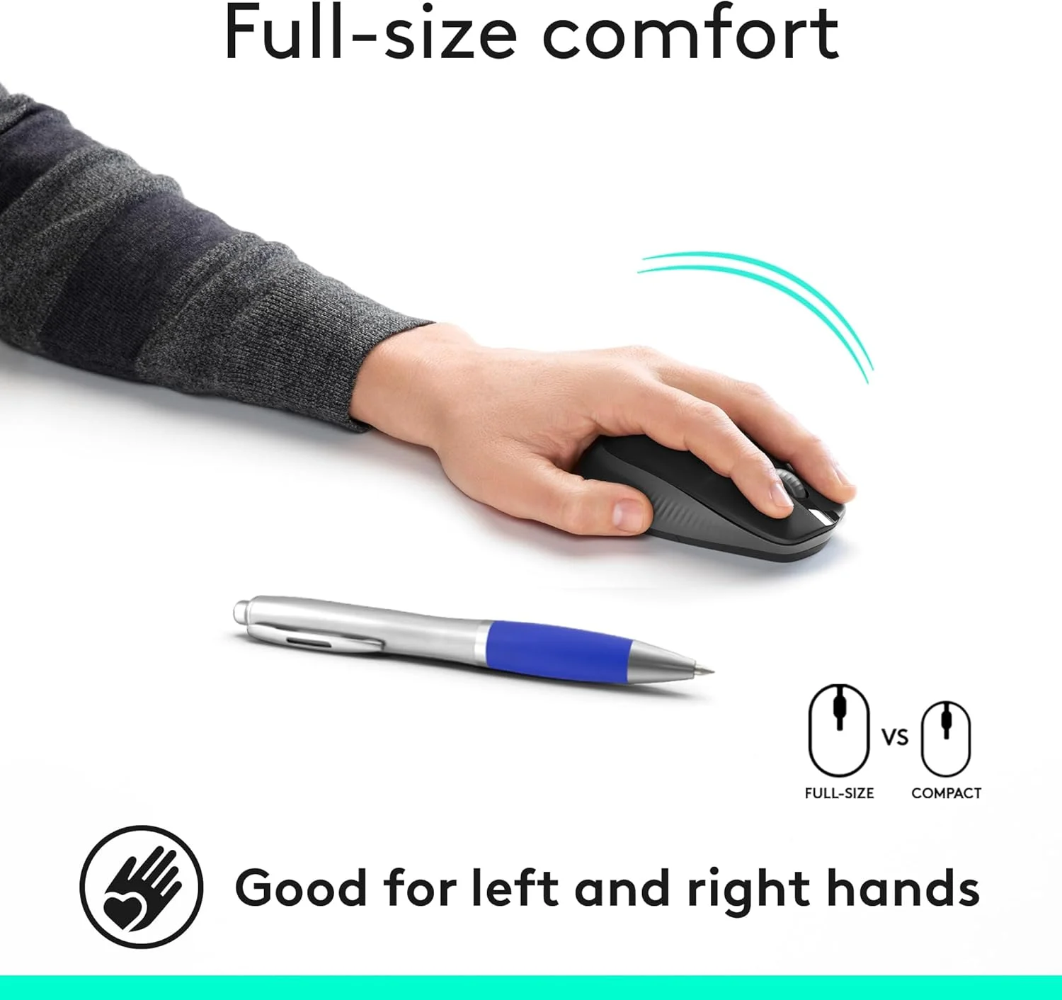 موس بی سیم لاجیتک M190 با طراحی منحنی و اندازه کامل، 1000Dpi، ذغالی موس بی سیم لاجیتک M190 با طراحی منحنی و اندازه کامل، 1000Dpi، ذغالی