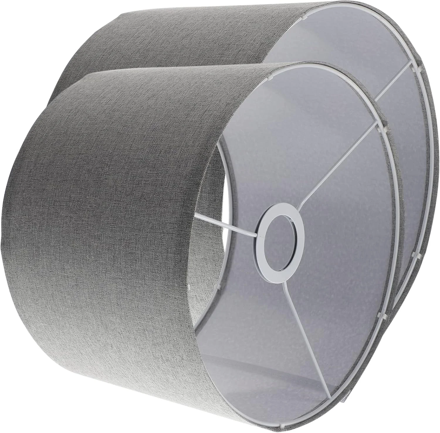 FRCOLOR دو عدد شید آباژور پارچه ای کتانی جایگزین چراغ استوانه ای برای چراغ ایستاده خاکستری