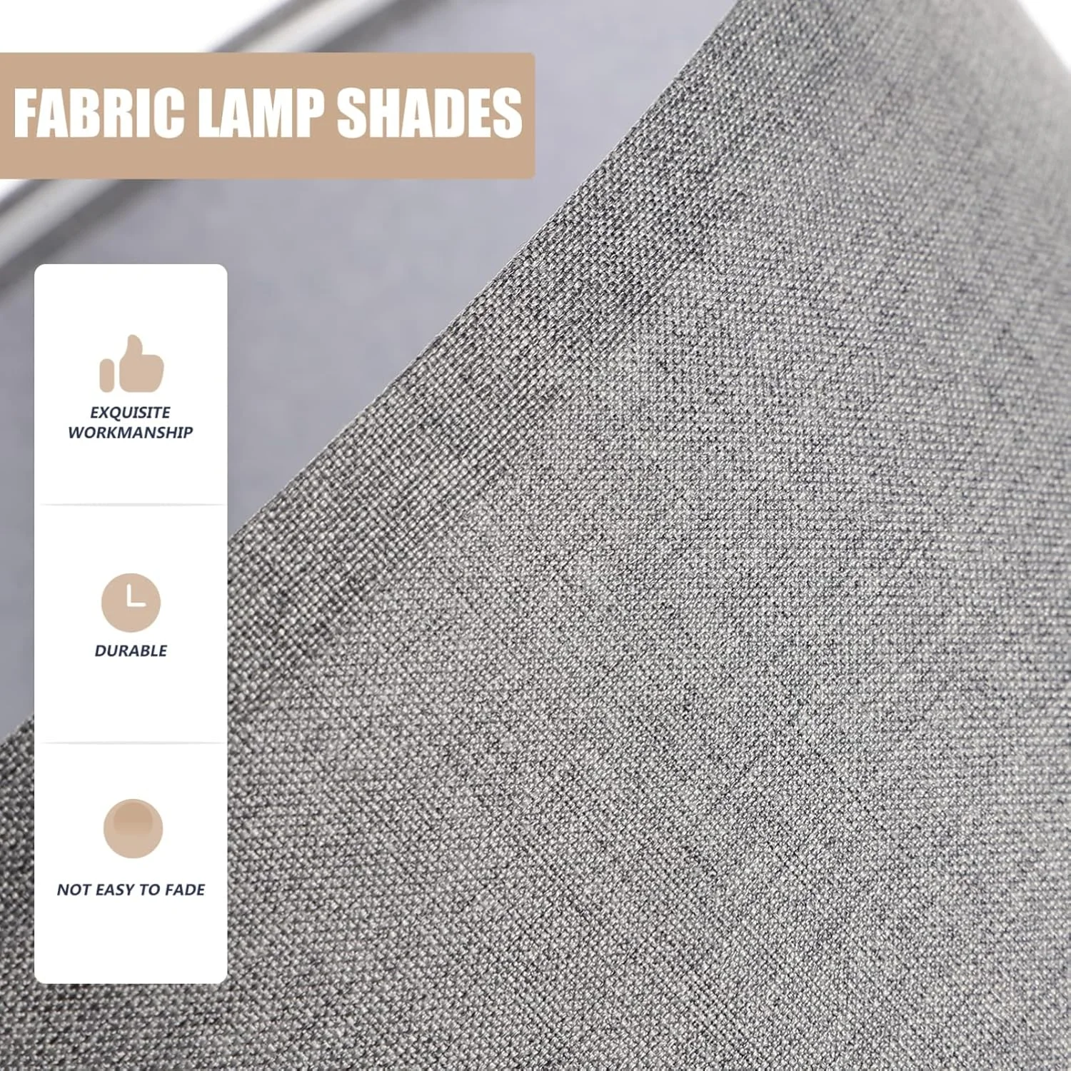 FRCOLOR دو عدد شید آباژور پارچه ای کتانی جایگزین چراغ استوانه ای برای چراغ ایستاده خاکستری FRCOLOR دو عدد شید آباژور پارچه ای کتانی جایگزین چراغ استوانه ای برای چراغ ایستاده خاکستری