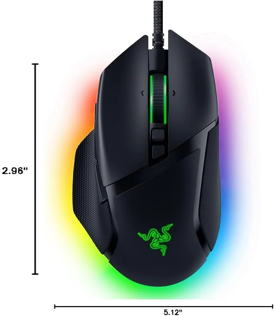 ماوس گیمینگ ارگونومیک قابل تنظیم Razer Basilisk V3: سریعترین سوییچ ماوس، نورپردازی Chroma RGB، حسگر اپتیکال 26K DPI، 11 دکمه قابل برنامهریزی، چرخ اسکرول HyperScroll - مشکی کلاسیک ماوس گیمینگ ارگونومیک قابل تنظیم Razer Basilisk V3: سریعترین سوییچ ماوس، نورپردازی Chroma RGB، حسگر اپتیکال 26K DPI، 11 دکمه قابل برنامهریزی، چرخ اسکرول HyperScroll - مشکی کلاسیک