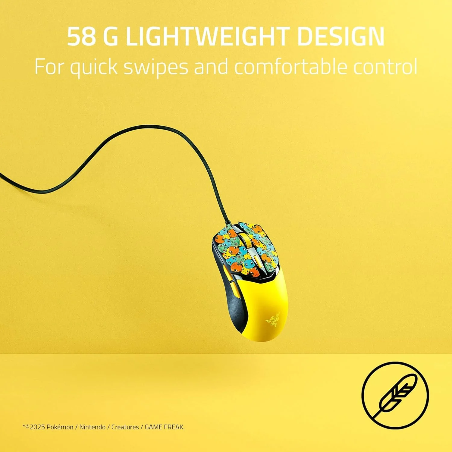 موس گیمینگ سیمی سبک Razer Cobra با Chroma RGB: طراحی سبک 58 گرمی، سوییچ های اپتیکال نسل 3، سنسور اپتیکال 8500 DPI، 6 دکمه قابل برنامه ریزی - نسخه Pokémon موس گیمینگ سیمی سبک Razer Cobra با Chroma RGB: طراحی سبک 58 گرمی، سوییچ های اپتیکال نسل 3، سنسور اپتیکال 8500 DPI، 6 دکمه قابل برنامه ریزی - نسخه Pokémon