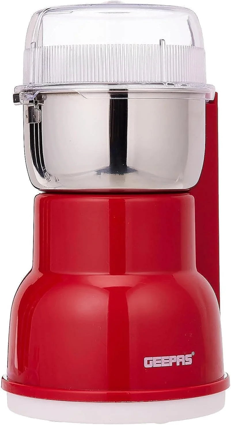 آسیاب قهوه برقی 150 وات جیپاس - تیغه فولاد ضد زنگ | فنجان فولاد ضد زنگ برای آسیاب کردن، محافظت در برابر گرمای بیش از حد GCG5440 | کاسه فولادی قابل جابجایی