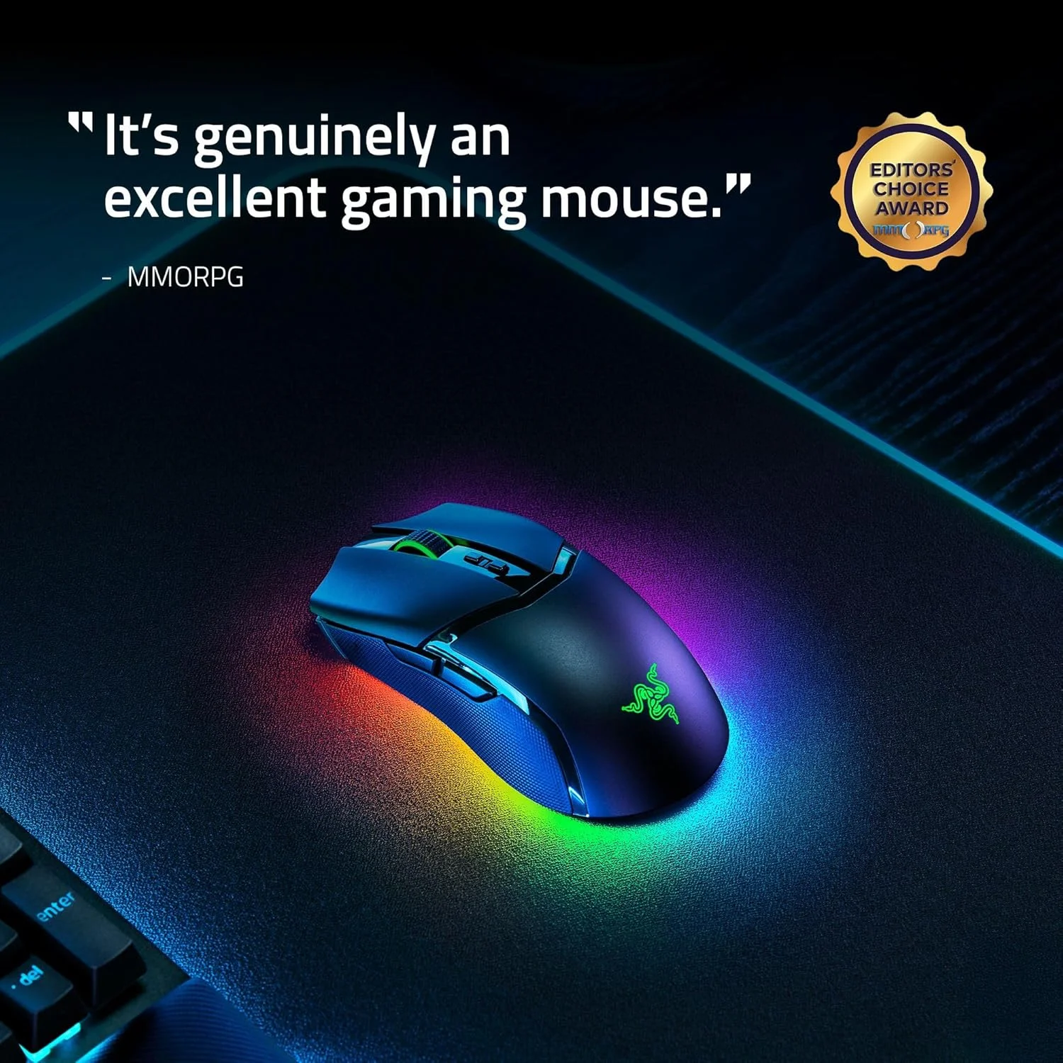 موس گیمینگ بی‌سیم Razer Cobra Pro: دارای 10 کنترل قابل تنظیم - نورپردازی Chroma RGB - سنسور اپتیکال 30K - سوییچ‌های نسل 3 - 2.4GHz، بلوتوث و USB Type C - عمر باتری تا 170 ساعت - مشکی