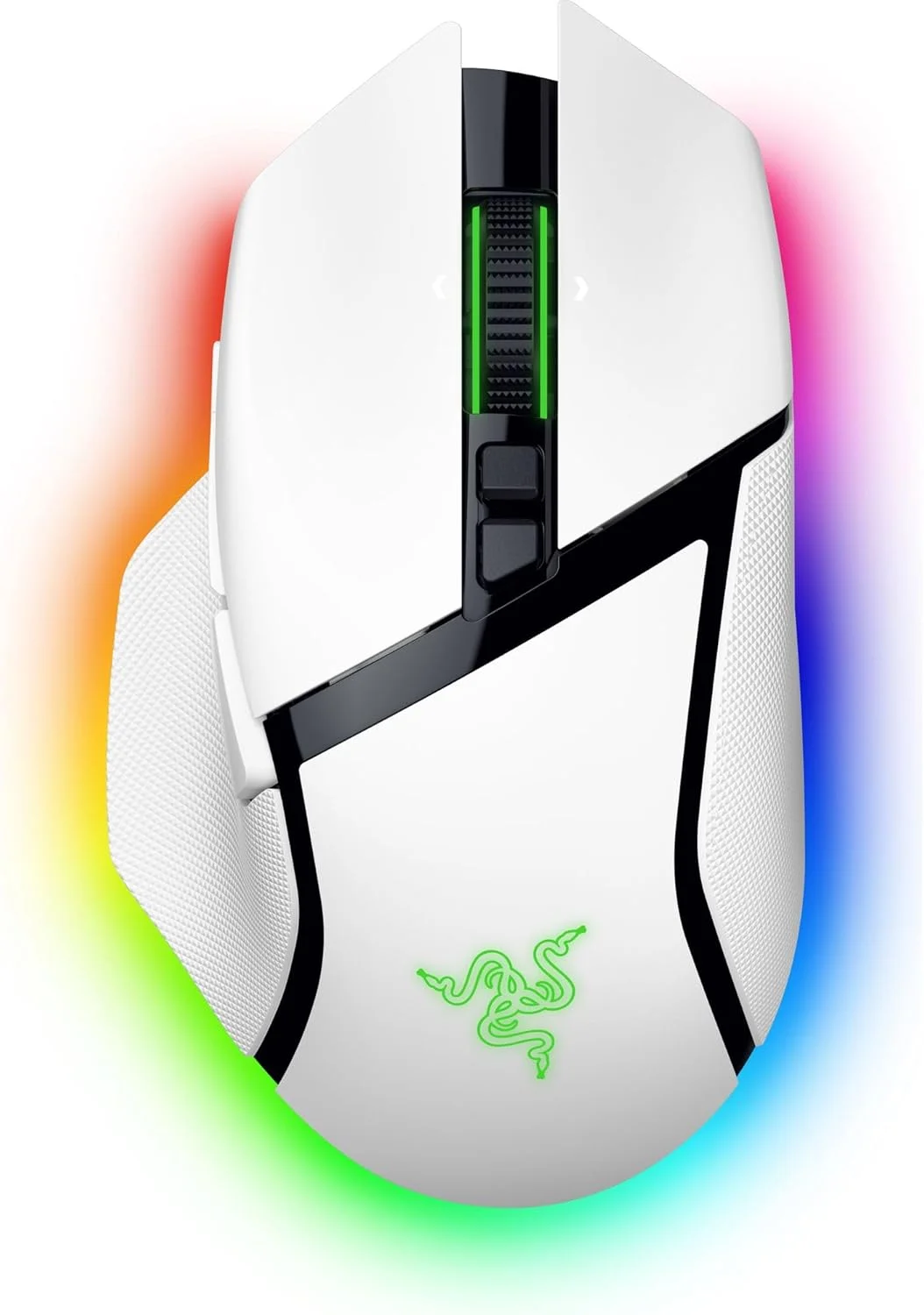 موس گیمینگ بی سیم Razer Basilisk V3 Pro 35K: چرخ اسکرول HyperScroll - حسگر اپتیکال 35K DPI نسل 2 - 13 کنترل قابل تنظیم - Chroma RGB - سوییچ های اپتیکال نسل 3 - عمر باتری تا 140 ساعت - سفید