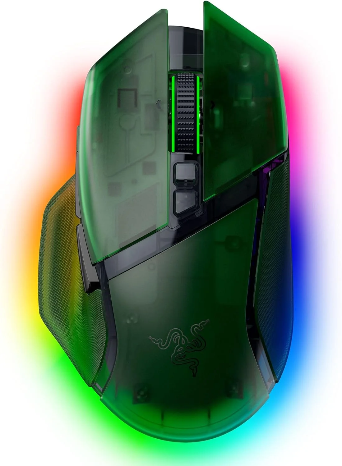 موس گیمینگ بی‌سیم ارگونومیک RGB ریزر Basilisk V3 Pro 35K نسخه Phantom Green