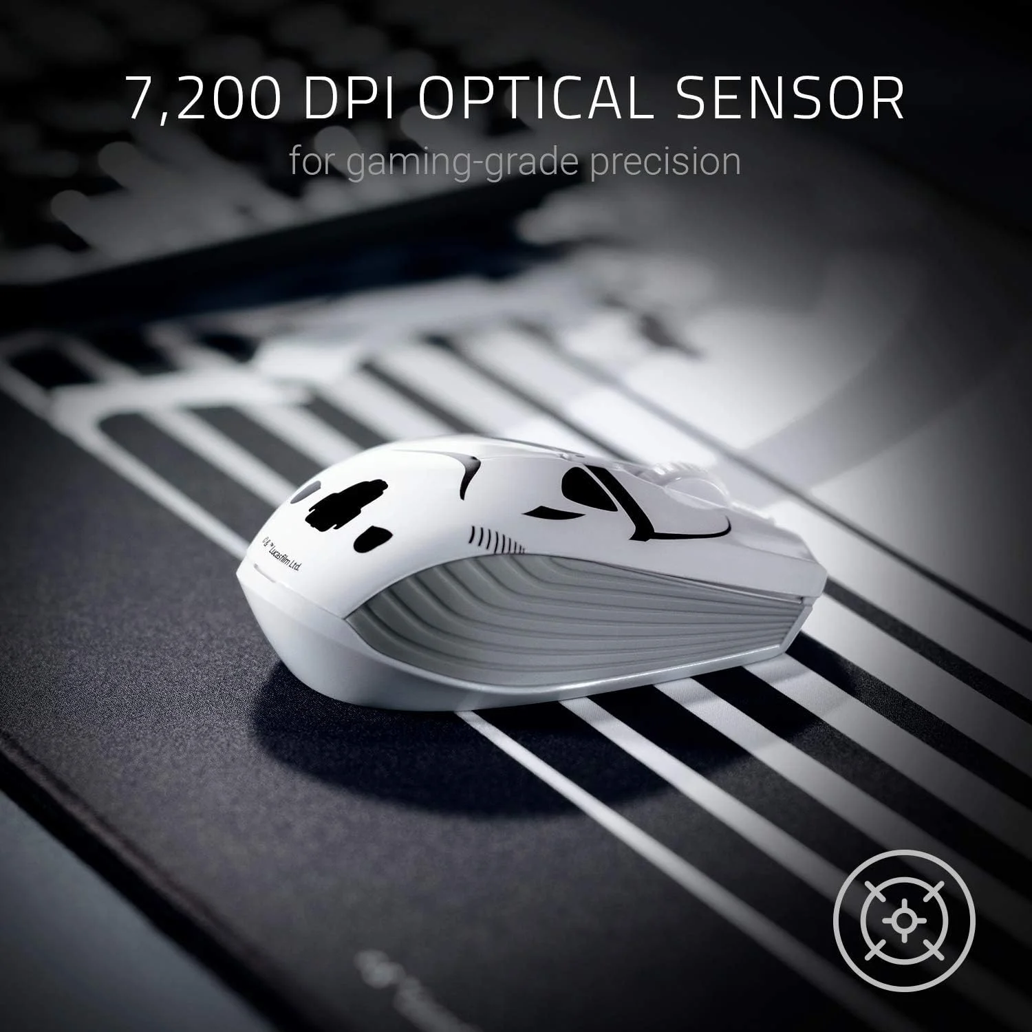 ماوس گیمینگ بی سیم ارگونومیک دو طرفه Razer Atheris Stormtrooper Edition مدل RZ01-02170400-R3M1