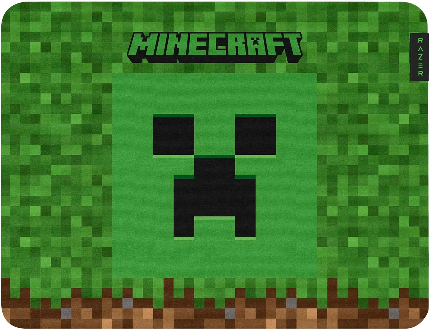 ماوس پد گیمینگ پارچه ای Razer Gigantus V2 (متوسط): سطح پارچه ای بافت دار MicroWeave، فوم لاستیکی ضخیم و متراکم، پایه ضد لغزش - نسخه Minecraft