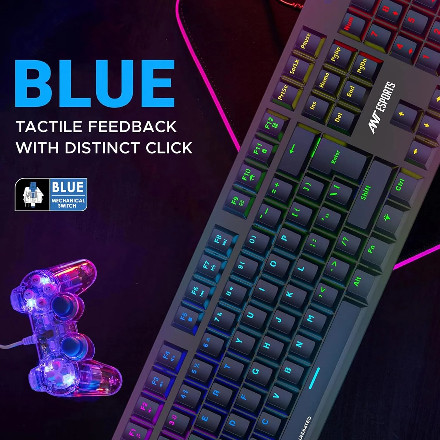 کیبورد گیمینگ مکانیکی سیم دار RGB مدل Razer Ant Esports MK3400 V3 Pro World of Warship Edition (مشکی)