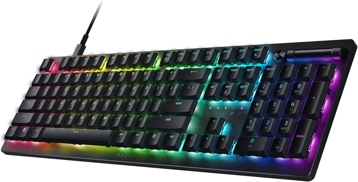 کیبورد گیمینگ Razer DeathStalker V2: سوییچهای اپتیکال کمارتفاع - قرمز خطی - روکش بادوام کلیدها - صفحه بالایی آلومینیومی بادوام - دکمه چند منظوره و دکمه رسانه - Chroma RGB کیبورد گیمینگ Razer DeathStalker V2: سوییچهای اپتیکال کمارتفاع - قرمز خطی - روکش بادوام کلیدها - صفحه بالایی آلومینیومی بادوام - دکمه چند منظوره و دکمه رسانه - Chroma RGB