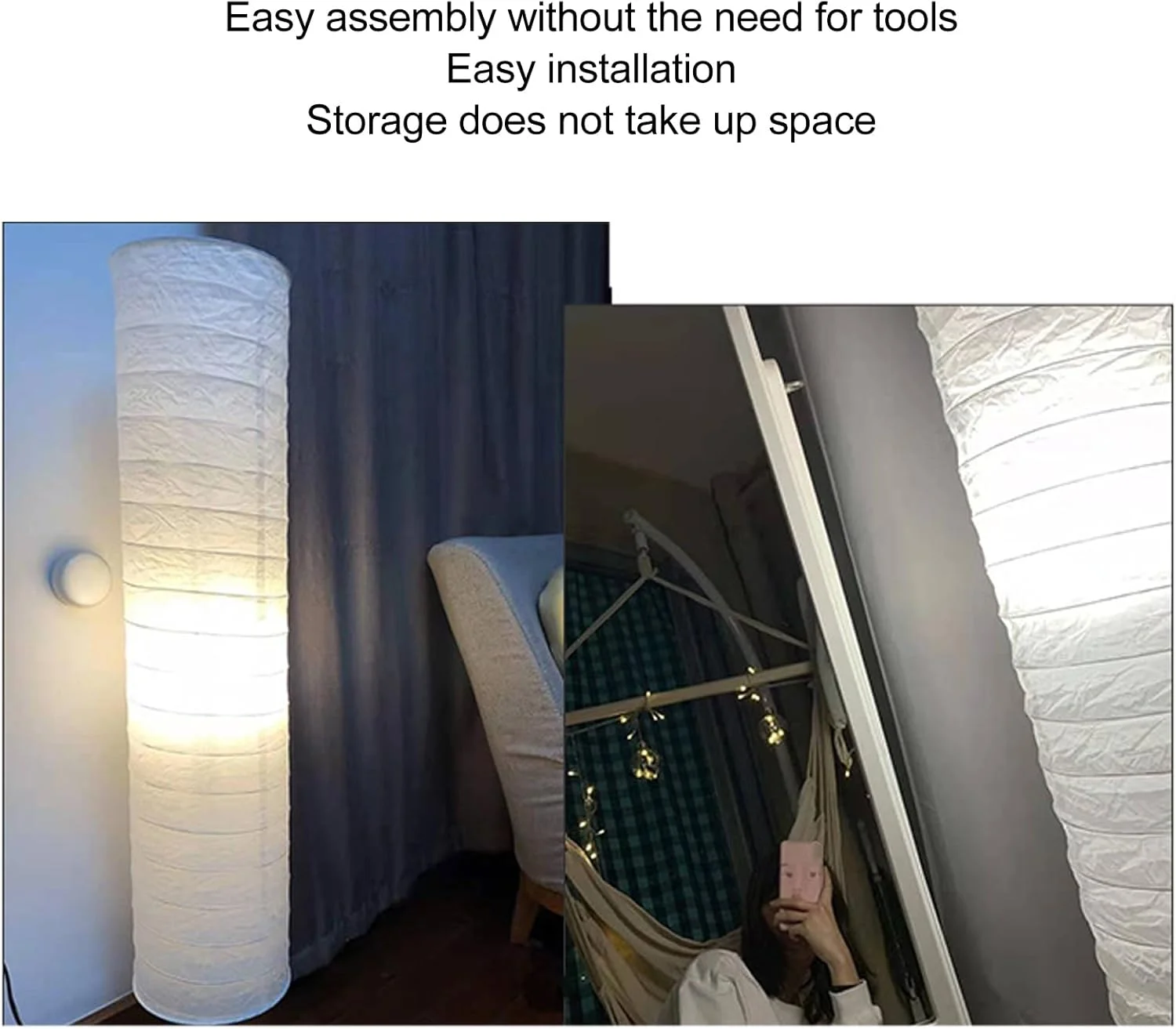 کاور چراغ زمینی کاغذ برنجی، 94 سانتی متر، تاشو، مینیمال، محافظ قفس لامپ، مقاوم در برابر تغییر رنگ، ضد گرد و غبار، نصب آسان، مناسب دکور اتاق نشیمن