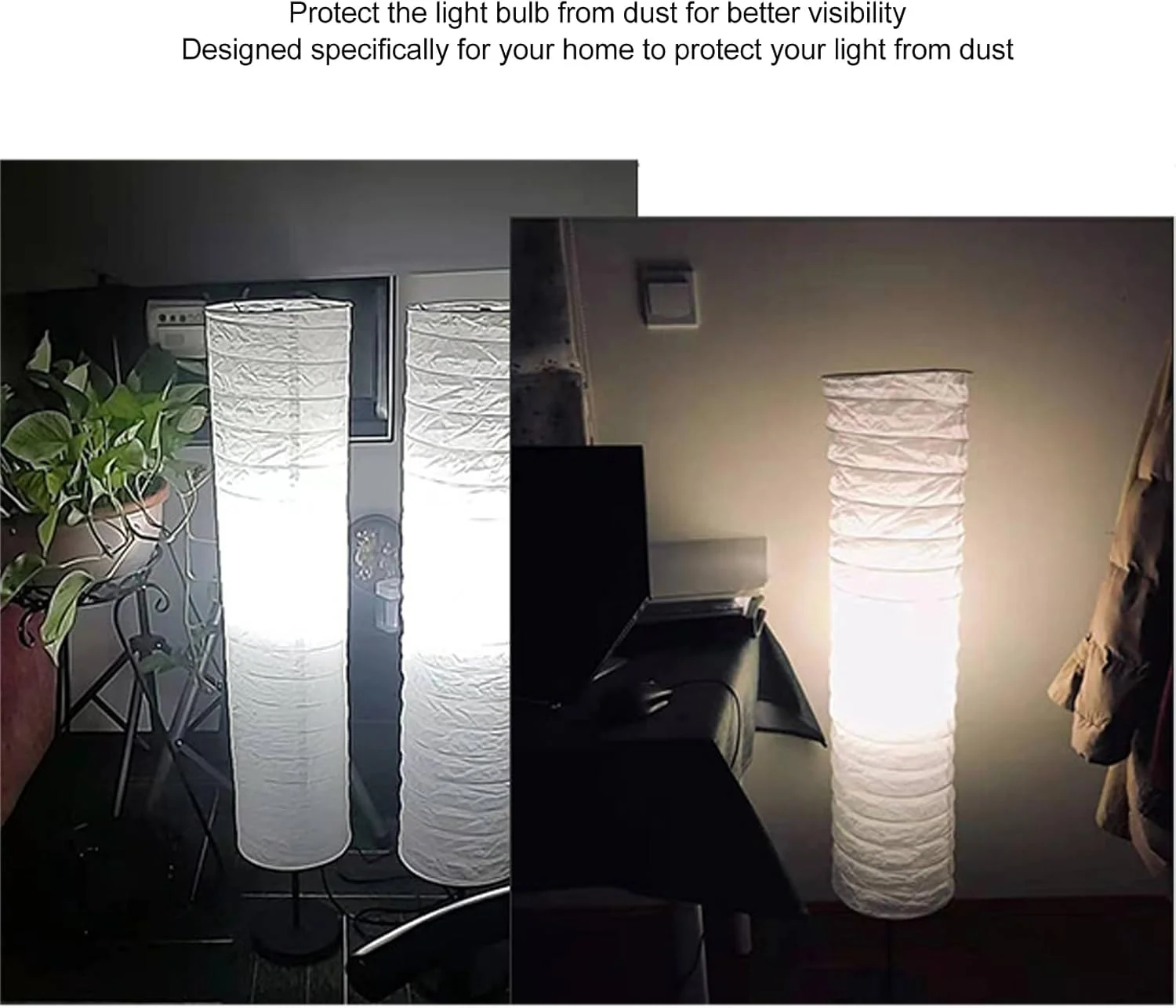 کاور چراغ زمینی کاغذ برنجی، 94 سانتی متر، تاشو، مینیمال، محافظ قفس لامپ، مقاوم در برابر تغییر رنگ، ضد گرد و غبار، نصب آسان، مناسب دکور اتاق نشیمن