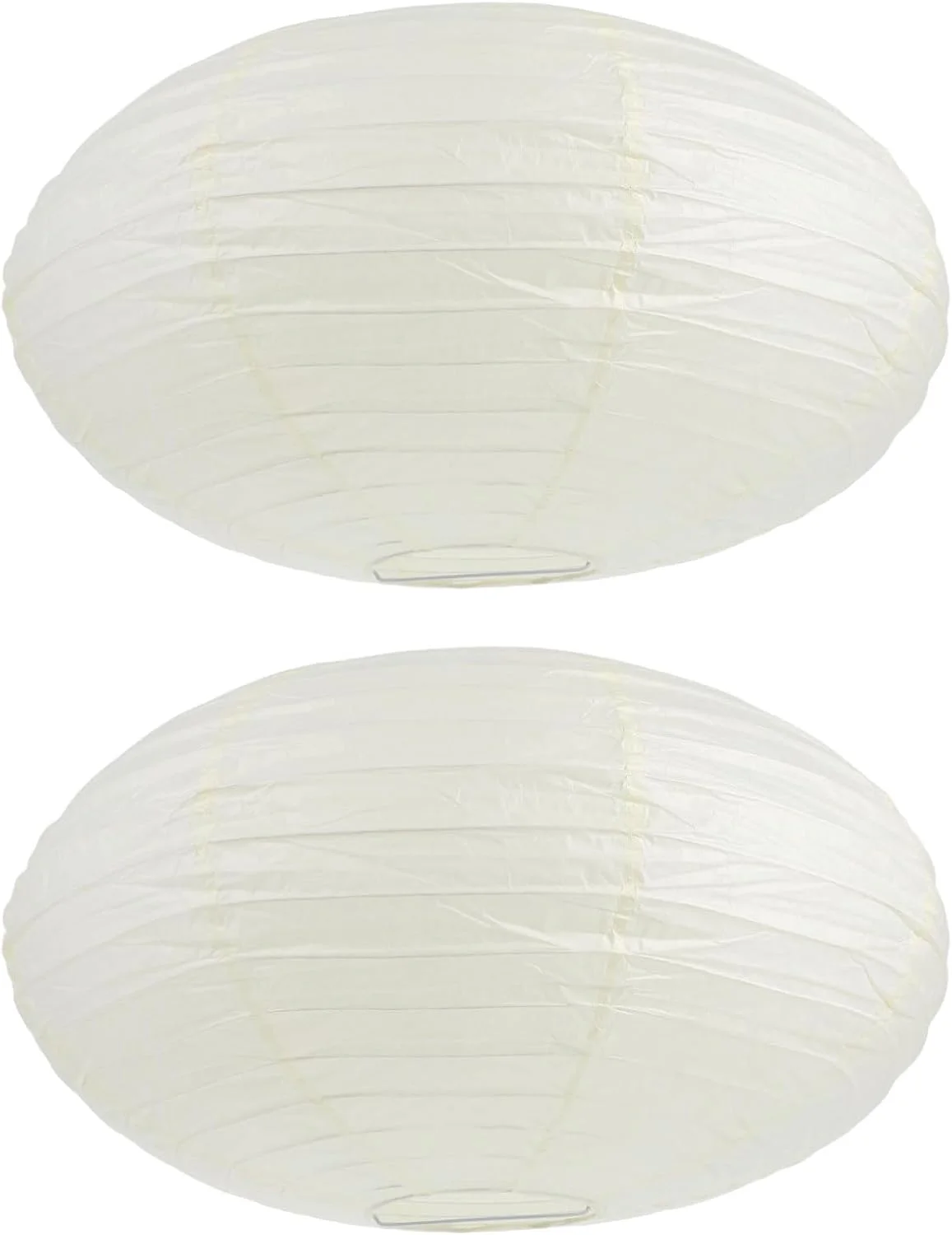 هِموبلو آباژور کاغذی: 2 عدد آباژور فانوسی کاغذی تاشو، آویز چراغ برای اتاق نشیمن و اتاق خواب، 40X40X22 سانتی متر (بژ)