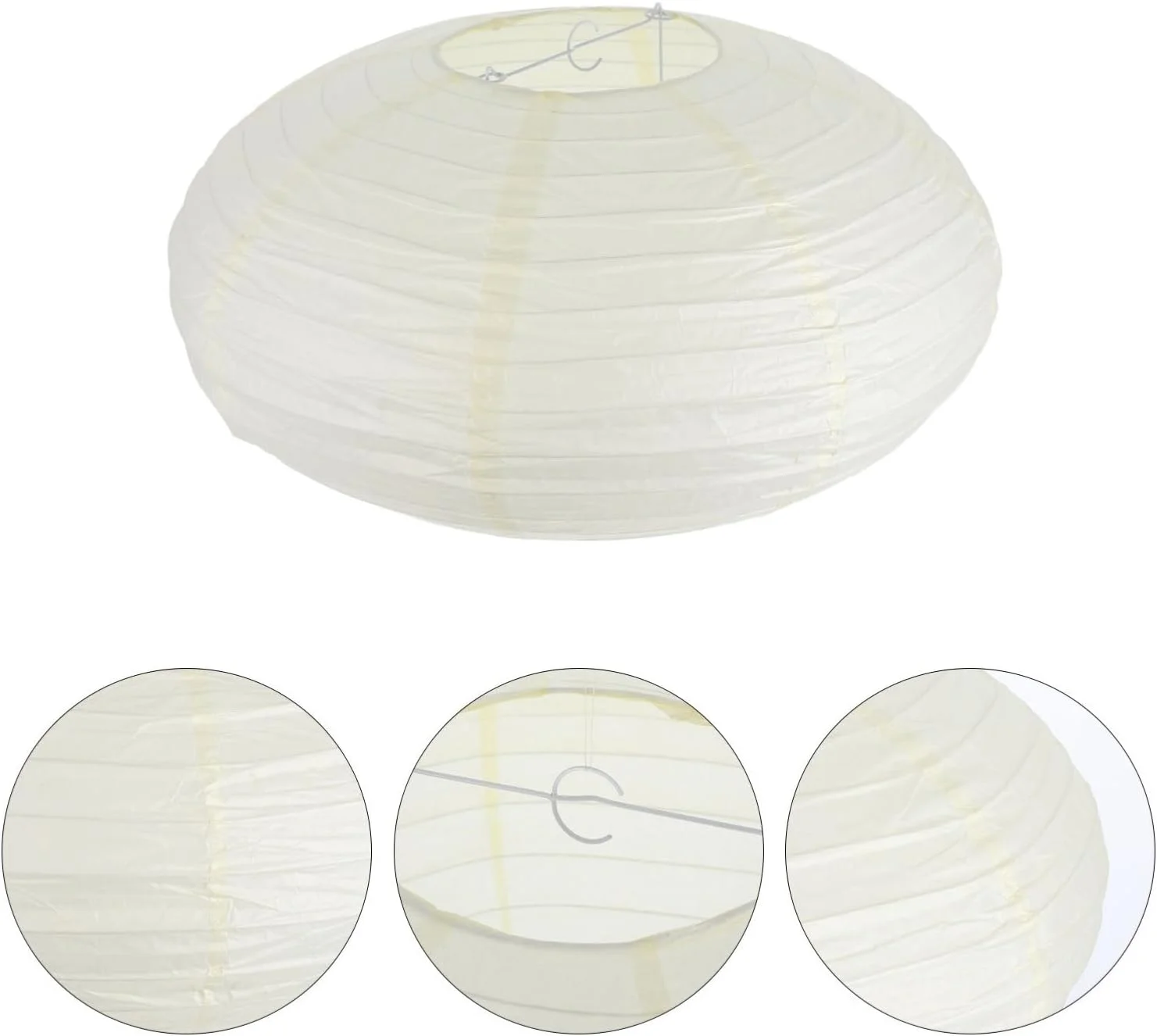 هِموبلو آباژور کاغذی: 2 عدد آباژور فانوسی کاغذی تاشو، آویز چراغ برای اتاق نشیمن و اتاق خواب، 40X40X22 سانتی متر (بژ)