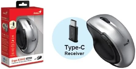 موس بی سیم Genius Ergo 8200S، طراحی ارگونومیک، کلیک بی صدا، Type C موس بی سیم Genius Ergo 8200S، طراحی ارگونومیک، کلیک بی صدا، Type C