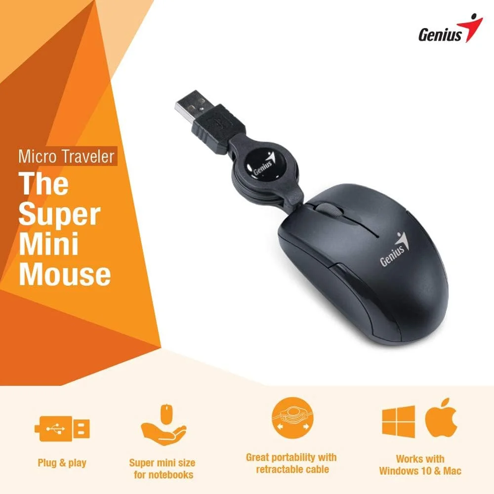 موش میکرو تراولر Genius 31010100101 - مشکی