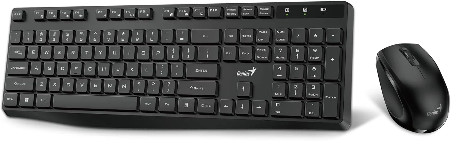 مجموعه کیبورد و ماوس Genius KM-8206S شامل یک کیبورد بی سیم بی صدا و یک ماوس اپتیکال بی سیم بی صدا با کلید دستیار هوش مصنوعی مجموعه کیبورد و ماوس Genius KM-8206S شامل یک کیبورد بی سیم بی صدا و یک ماوس اپتیکال بی سیم بی صدا با کلید دستیار هوش مصنوعی