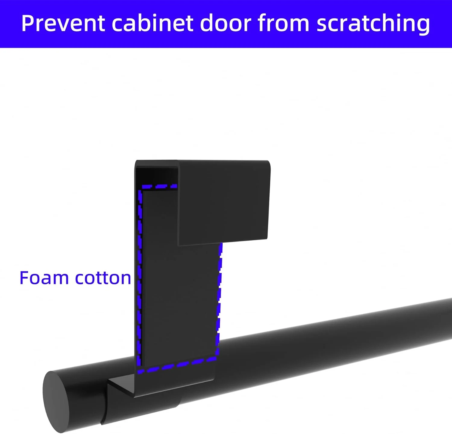 میله حوله کابینت - تک، استیل ضد زنگ و مشکی مات، آویز حوله بالای درب کابینت