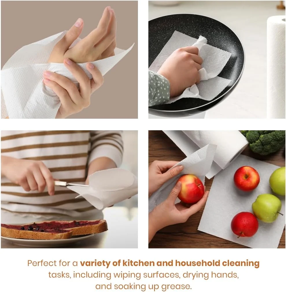 دستمال حوله ای آشپزخانه رولی بزرگ Brandsfinity - 2 رول، 500 گرم، 1200 برگ، با جذب بالا دستمال حوله ای آشپزخانه رولی بزرگ Brandsfinity - 2 رول، 500 گرم، 1200 برگ، با جذب بالا