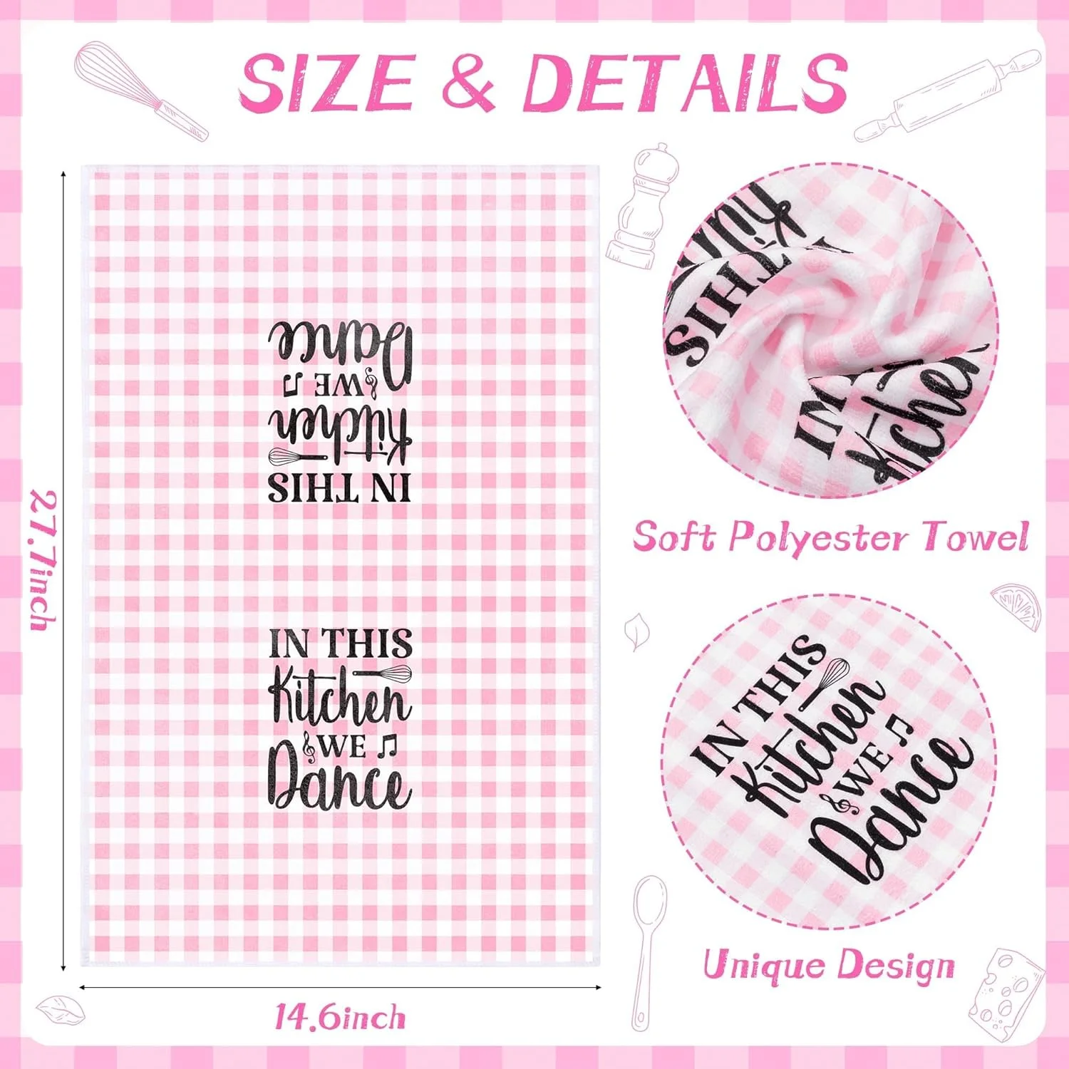 دستمال آشپزخانه صورتی BIGTHREE، 5 عدد دستمال سفره پنبه ای زود خشک شونده، نرم و فوق العاده جاذب، مناسب منزل، عروسی، مهمانی، بوفه، و هدیه خانه نویی، 40×60 سانتی متر دستمال آشپزخانه صورتی BIGTHREE، 5 عدد دستمال سفره پنبه ای زود خشک شونده، نرم و فوق العاده جاذب، مناسب منزل، عروسی، مهمانی، بوفه، و هدیه خانه نویی، 40×60 سانتی متر