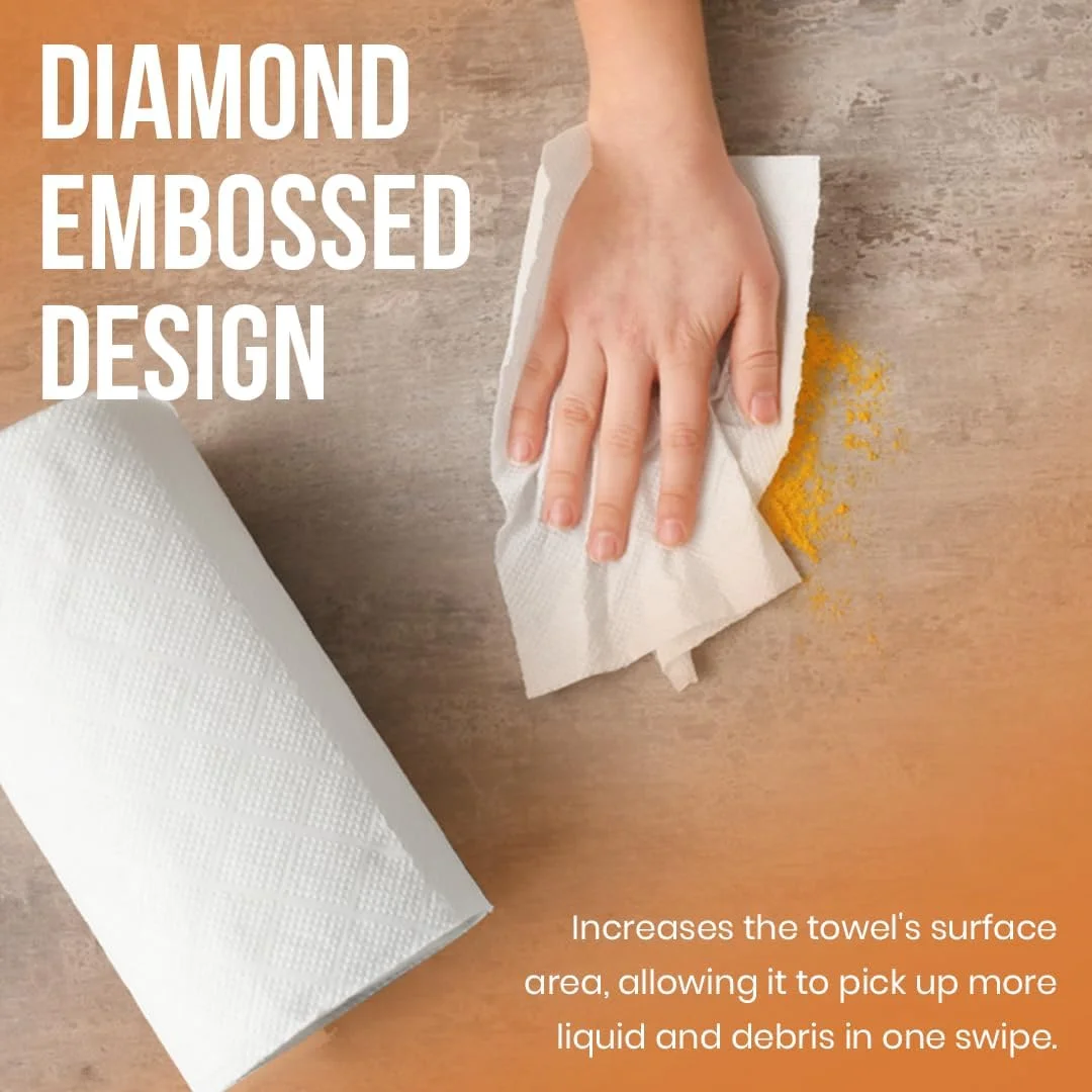 دستمال حوله ای آشپزخانه رولی بزرگ Brandsfinity - 2 رول، 500 گرم، 1200 برگ، با جذب بالا دستمال حوله ای آشپزخانه رولی بزرگ Brandsfinity - 2 رول، 500 گرم، 1200 برگ، با جذب بالا