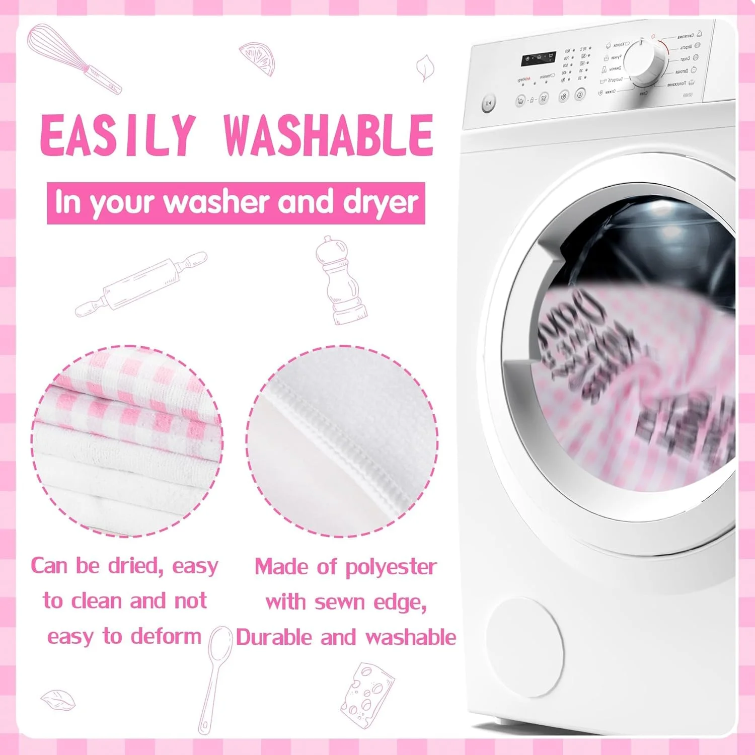 دستمال آشپزخانه صورتی BIGTHREE، 5 عدد دستمال سفره پنبه ای زود خشک شونده، نرم و فوق العاده جاذب، مناسب منزل، عروسی، مهمانی، بوفه، و هدیه خانه نویی، 40×60 سانتی متر دستمال آشپزخانه صورتی BIGTHREE، 5 عدد دستمال سفره پنبه ای زود خشک شونده، نرم و فوق العاده جاذب، مناسب منزل، عروسی، مهمانی، بوفه، و هدیه خانه نویی، 40×60 سانتی متر