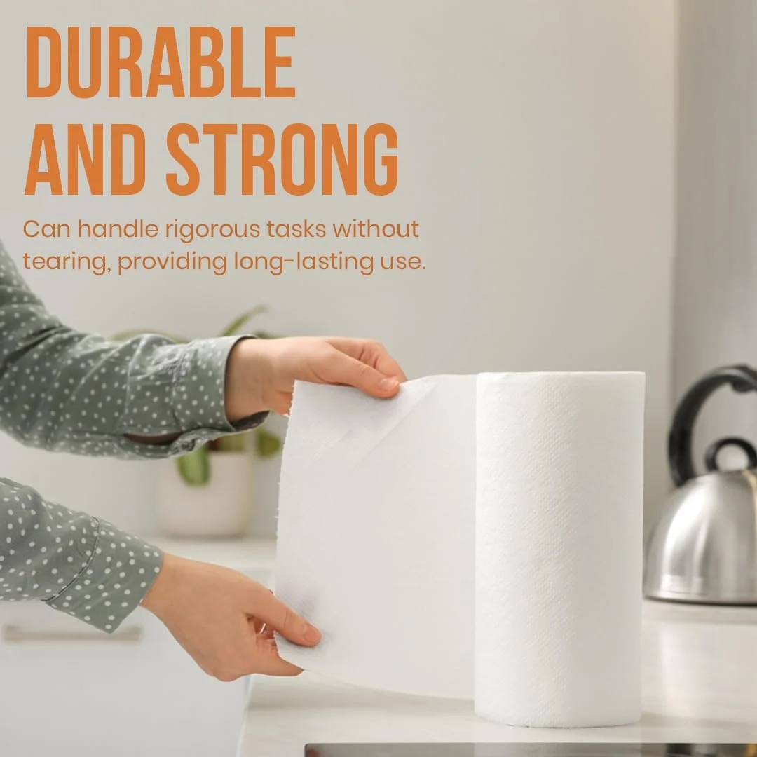 دستمال حوله ای آشپزخانه رولی بزرگ Brandsfinity - 2 رول، 500 گرم، 1200 برگ، با جذب بالا دستمال حوله ای آشپزخانه رولی بزرگ Brandsfinity - 2 رول، 500 گرم، 1200 برگ، با جذب بالا