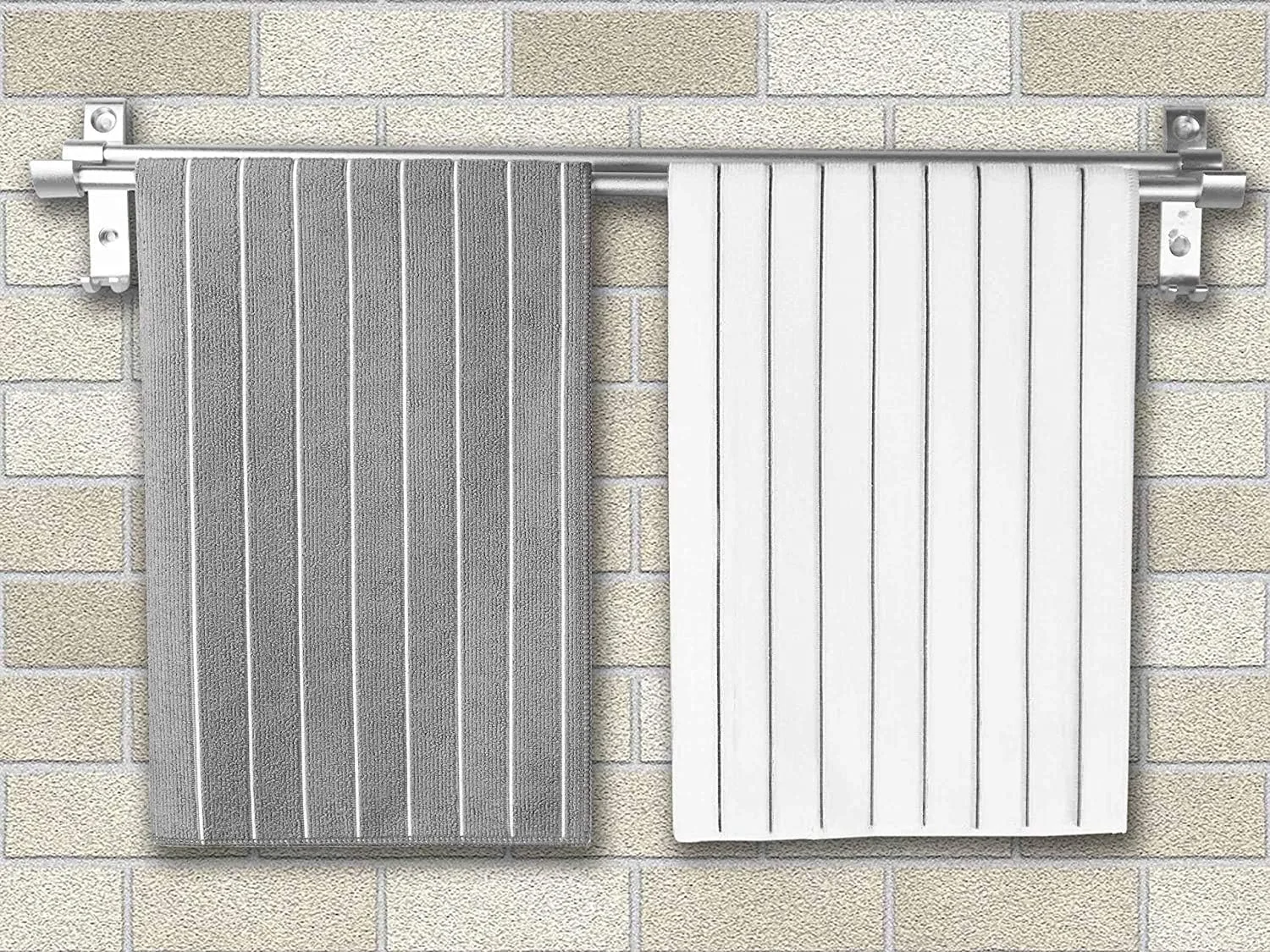 دستمال آشپزخانه BFBMQYJ، دستمال سفره فوق العاده جاذب، دستمال بزرگ و ضخیم، ضد روغن و قابل استفاده مجدد، طرح راه راه 2 خاکستری و 2 سفید دستمال آشپزخانه BFBMQYJ، دستمال سفره فوق العاده جاذب، دستمال بزرگ و ضخیم، ضد روغن و قابل استفاده مجدد، طرح راه راه 2 خاکستری و 2 سفید