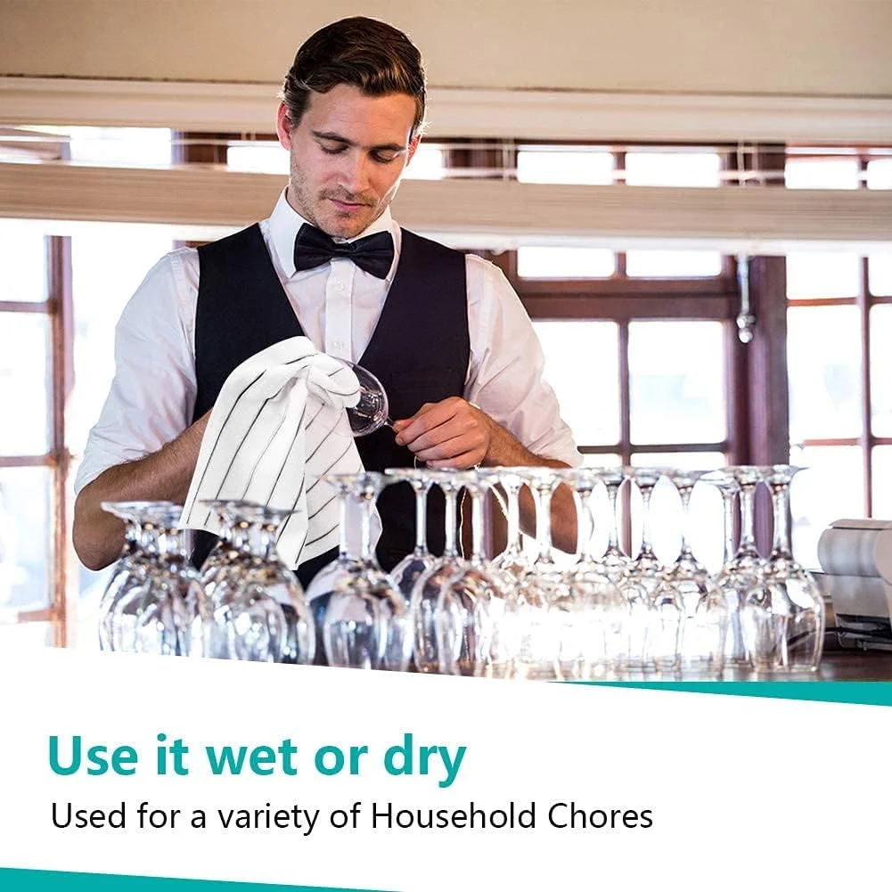 دستمال آشپزخانه BFBMQYJ، دستمال سفره فوق العاده جاذب، دستمال بزرگ و ضخیم، ضد روغن و قابل استفاده مجدد، طرح راه راه 2 خاکستری و 2 سفید دستمال آشپزخانه BFBMQYJ، دستمال سفره فوق العاده جاذب، دستمال بزرگ و ضخیم، ضد روغن و قابل استفاده مجدد، طرح راه راه 2 خاکستری و 2 سفید