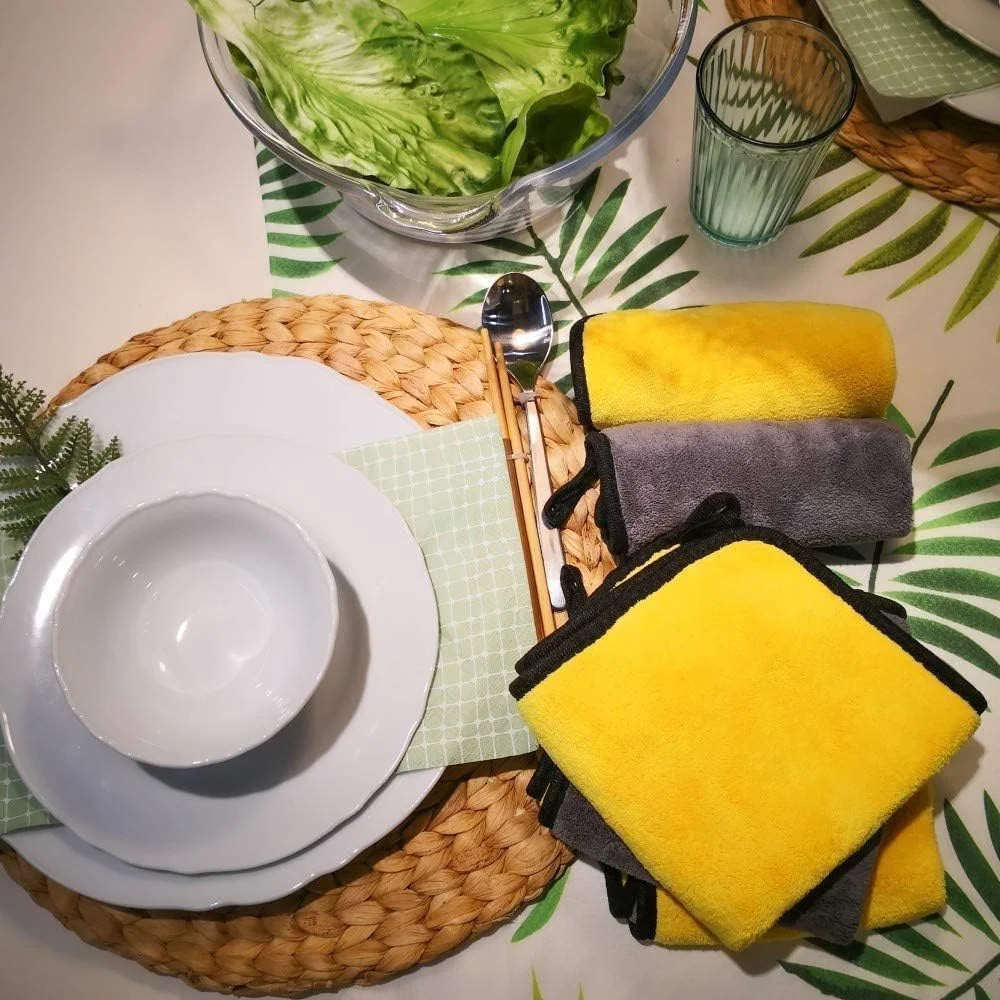 دستمال آشپزخانه، پارچه تمیز کننده میکروفایبر، 800gsm، بسته 3 عددی 40x30 سانتی متر، دستمال چند منظوره، پارچه تمیز کننده ضخیم و دو لایه برای آشپزخانه/خشک کردن/پنجره ها/صفحه نمایش (مخلوط) دستمال آشپزخانه، پارچه تمیز کننده میکروفایبر، 800gsm، بسته 3 عددی 40x30 سانتی متر، دستمال چند منظوره، پارچه تمیز کننده ضخیم و دو لایه برای آشپزخانه/خشک کردن/پنجره ها/صفحه نمایش (مخلوط)