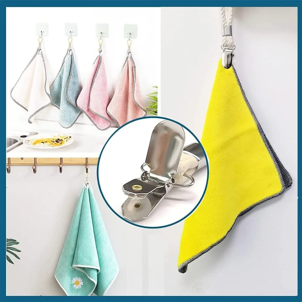 گیره حوله چای ELECDON، گیره حوله، گیره آویز حوله ساحلی، گیره مناسب برای نگهداری، برای آویزان کردن وسایل پارچه ای، کابینت های آشپزخانه و حمام منزل، 4 عدد سفید گیره حوله چای ELECDON، گیره حوله، گیره آویز حوله ساحلی، گیره مناسب برای نگهداری، برای آویزان کردن وسایل پارچه ای، کابینت های آشپزخانه و حمام منزل، 4 عدد سفید
