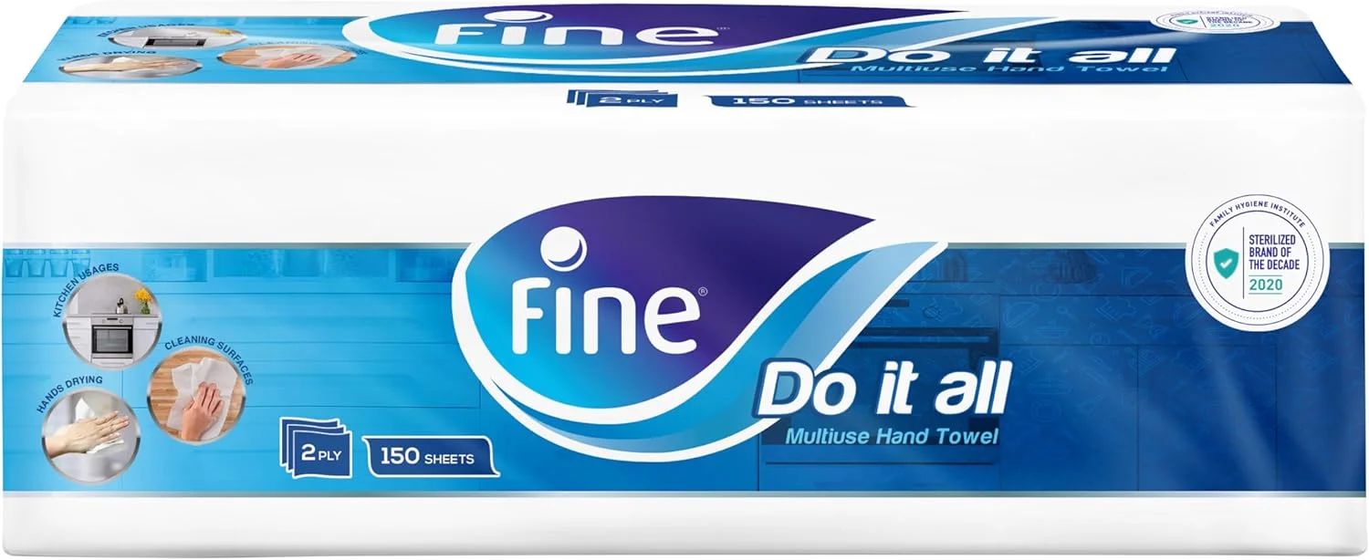 دستمال کاغذی چند منظوره فاین، 2 لایه، 150 برگ
