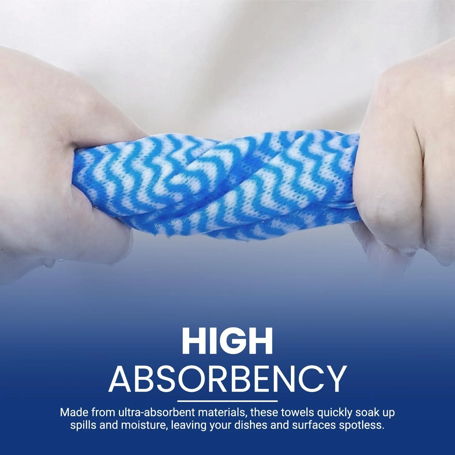 دستمال‌های تمیز کننده چندبار مصرف الفجر - 3 رول (150 برگ)، 25×30 سانتی‌متر، آبی | حوله‌های آشپزخانه چند منظوره، دستمال مرطوب تمیز کننده یکبار مصرف، دستمال‌های ظرف غیر بافته، دستمال‌های نظافت منزل