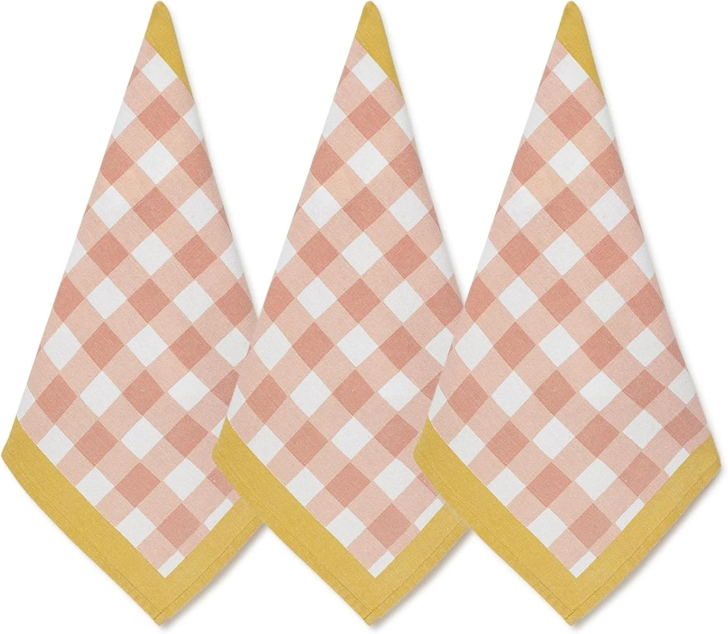 دستمال آشپزخانه Folkulture با حلقه آویز، ست 3 عددی، دستمال سفره 100% پنبه ای برای خشک کردن ظروف، 25" x 15" دستمال چای یا دستمال دستی تزئینی آشپزخانه برای دکوراسیون خانه روستایی (راه راه مرجانی)