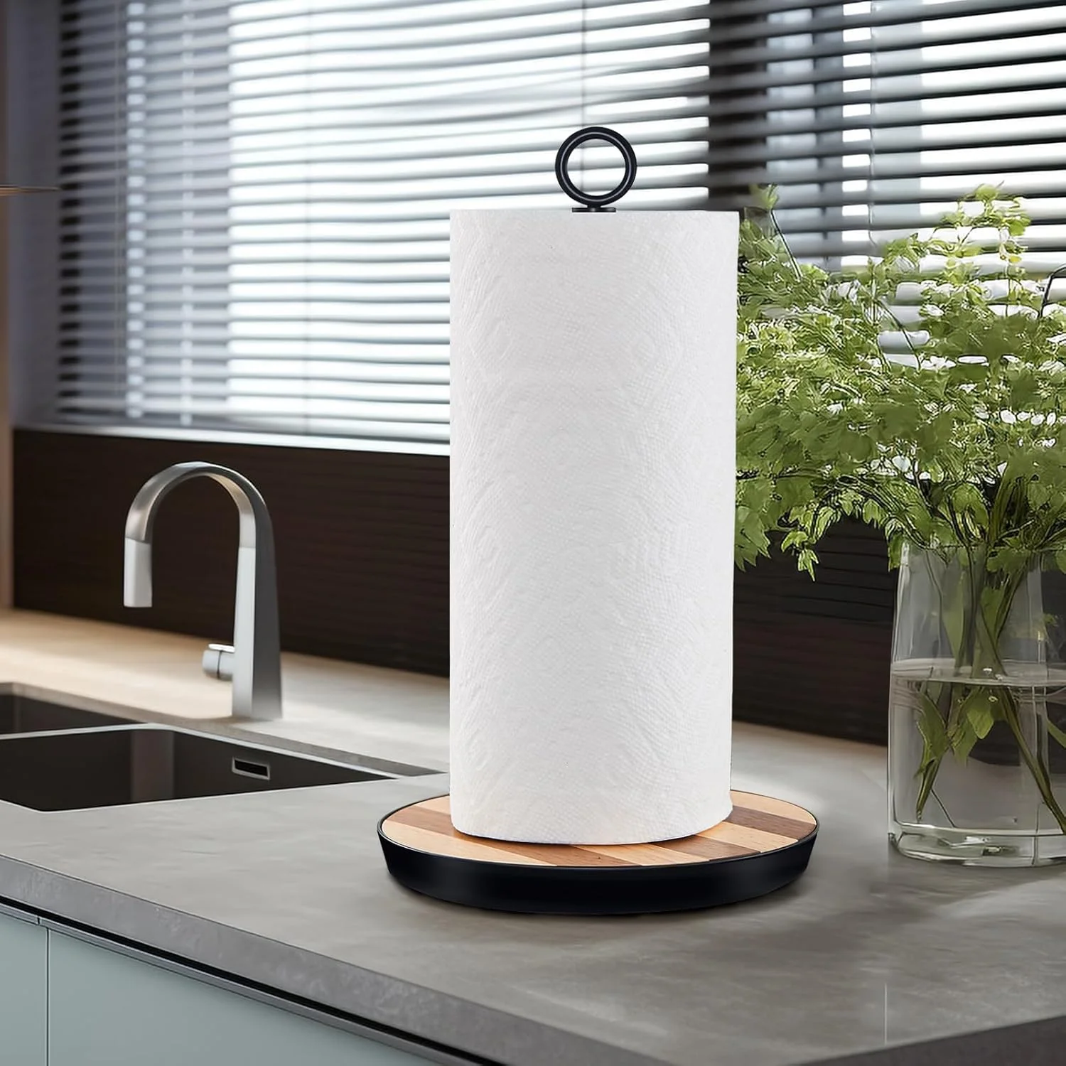 جا دستمال کاغذی رومیزی با پایه سنگین، استیل ضد زنگ و چوبی، مناسب برای سازماندهی دستمال کاغذی آشپزخانه و حمام، جا دستمال کاغذی به سبک روستایی برای میز خانه جا دستمال کاغذی رومیزی با پایه سنگین، استیل ضد زنگ و چوبی، مناسب برای سازماندهی دستمال کاغذی آشپزخانه و حمام، جا دستمال کاغذی به سبک روستایی برای میز خانه