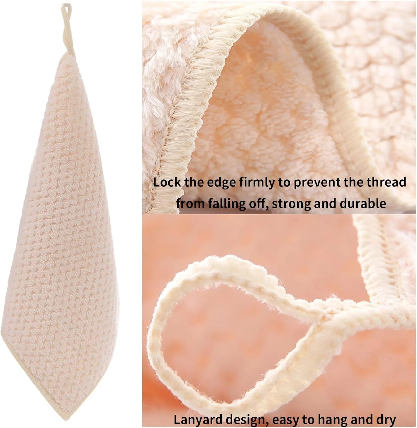 دستمالهای آویز آشپزخانه و حمام هیپرویکت اونلاپ، فوقالعاده نرم و جاذب، با حلقه آویز، قابل شستشو در ماشین لباسشویی، خشکشونده سریع، ست 5 عددی دستمالهای آویز آشپزخانه و حمام هیپرویکت اونلاپ، فوقالعاده نرم و جاذب، با حلقه آویز، قابل شستشو در ماشین لباسشویی، خشکشونده سریع، ست 5 عددی