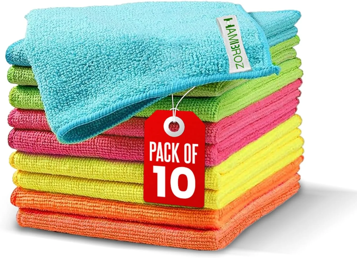 دستمال نظافت میکروفایبر چند منظوره، ست حوله آشپزخانه فوق العاده جاذب، دستمال های نظافت قابل استفاده مجدد، دستمال گردگیری آشپزخانه بدون پرز (30x30 سانتی متر) (بسته 10 عددی)