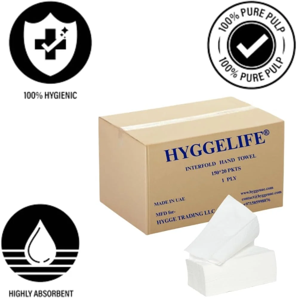 دستمال کاغذی حوله ای تا شده Hyggelife® - طرح دار - 1 لایه - 20 بسته - 150 برگی (3 بسته) دستمال کاغذی حوله ای تا شده Hyggelife® - طرح دار - 1 لایه - 20 بسته - 150 برگی (3 بسته)