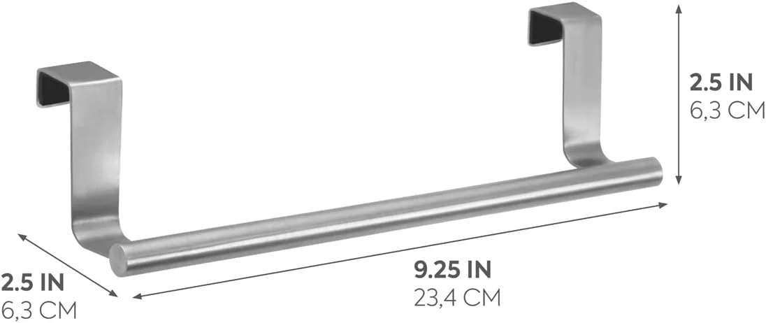 جا حوله ای فلزی آویز کابینت iDesign Forma، مناسب حوله دستی و دستمال، برای حمام و آشپزخانه، 23.5 × 6.35 × 6.35 سانتی متر، فولاد ضد زنگ جا حوله ای فلزی آویز کابینت iDesign Forma، مناسب حوله دستی و دستمال، برای حمام و آشپزخانه، 23.5 × 6.35 × 6.35 سانتی متر، فولاد ضد زنگ