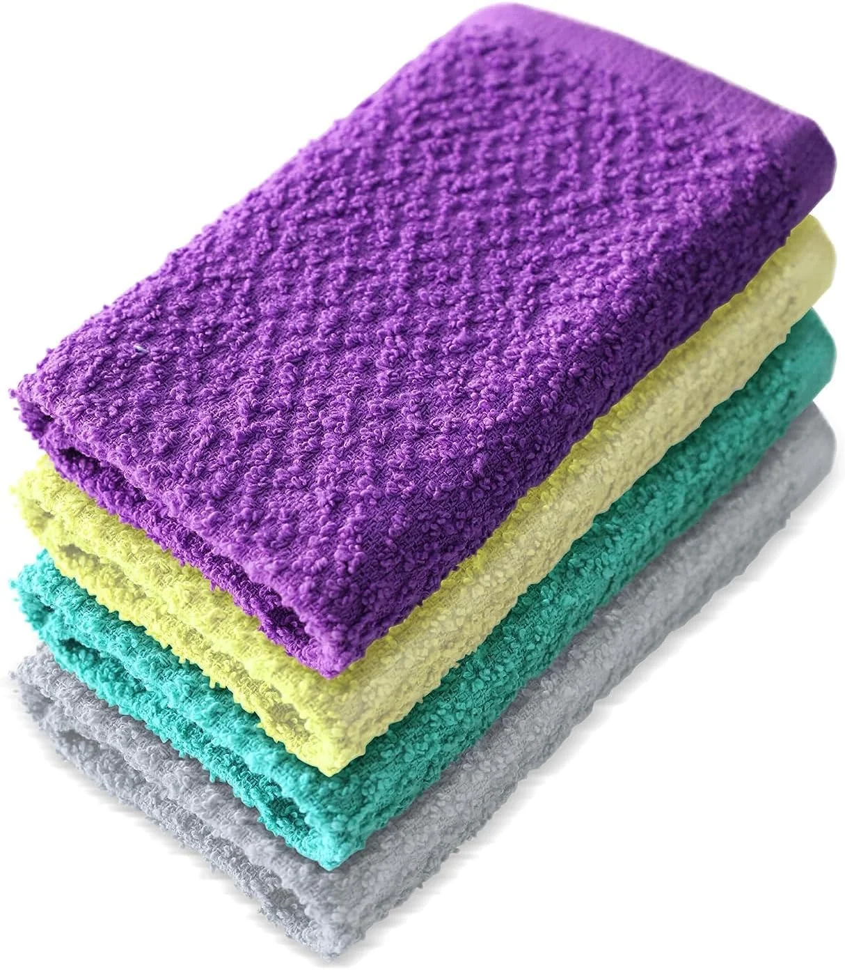 ست دستمال حوله ای ممتاز Hotel Linen Klub، 100% پنبه ای، 4 تکه، فوق العاده نرم و با طراحی خشک شونده سریع، بسیار جاذب، اندازه: 30 x 30 سانتی متر، انتخاب چند رنگ برای استفاده روزمره