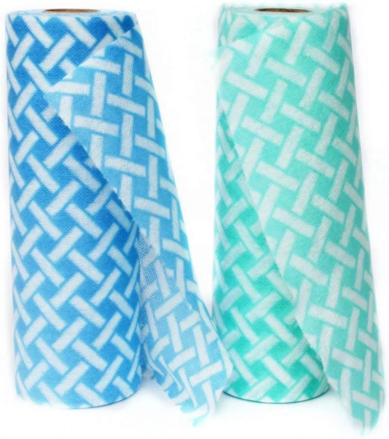 دستمال تمیز کننده چندبار مصرف Jebblas، پارچه های تمیز کننده غیر چسبنده، دستمال آشپزخانه قابل شستشو، مناسب برای مصارف خانگی و آشپزخانه (1 آبی + 1 سبز، 25x30 سانتی متر، 100 عدد)