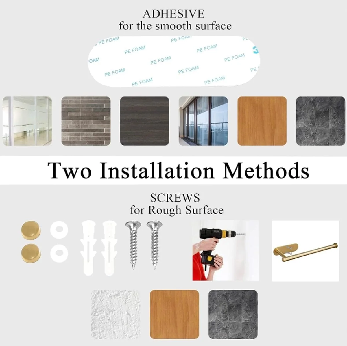 جا دستمال کاغذی رولی IIEPECA، قابل نصب با چسب یا پیچ، مناسب برای نصب زیر کابینت، دستمال کاغذی، حوله، روکش پلاستیکی، مناسب آشپزخانه و حمام (طلایی) جا دستمال کاغذی رولی IIEPECA، قابل نصب با چسب یا پیچ، مناسب برای نصب زیر کابینت، دستمال کاغذی، حوله، روکش پلاستیکی، مناسب آشپزخانه و حمام (طلایی)