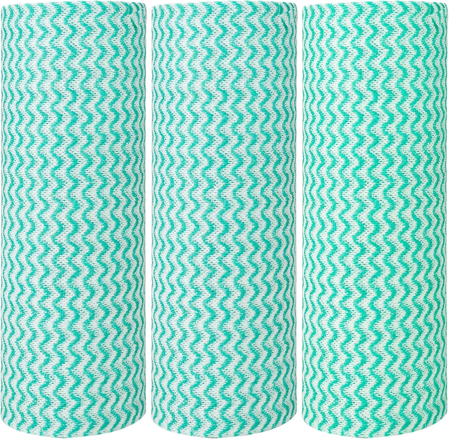 دستمال های تمیز کننده یکبار مصرف JEBBLAS، دستمال سفره آشپزخانه، رول پارچه تمیز کننده قابل استفاده مجدد، ضخیم، کاربردی، خشک شونده سریع، 50 عدد در هر رول، در مجموع 3 رول، سبز